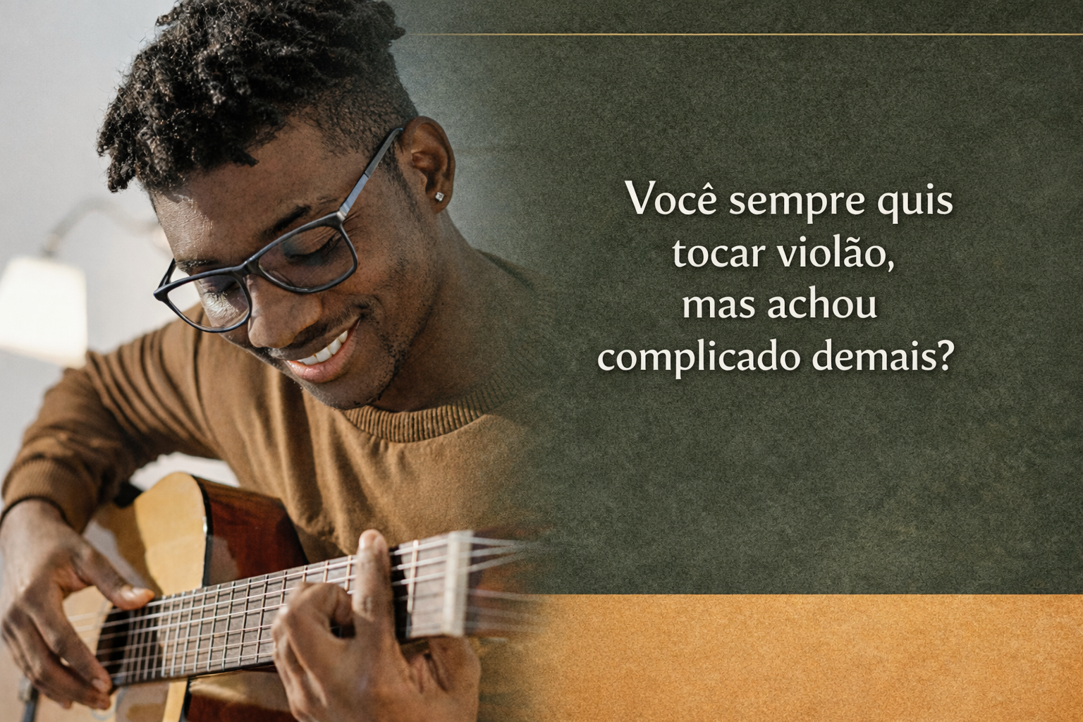 Estudante tocando violão